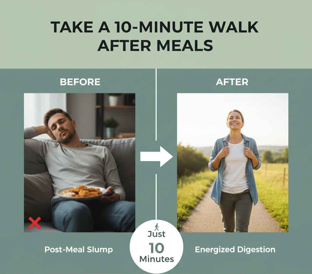 Take a 10-Minute Walk After Meals 4 take a 10 minute walk after meals